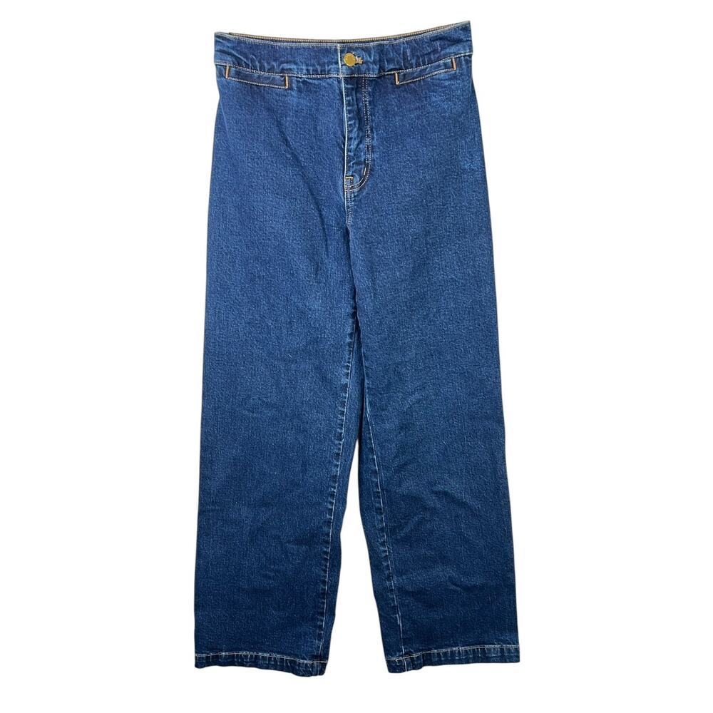 Madewell Emmett Wide Leg Jeans High Rise Ankle Length Dark Wash Welt Pockets 26